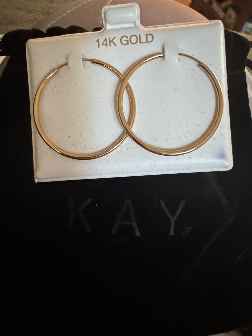 Kay Jewelers 14K Gold Thin Hoop Earrings - Gold